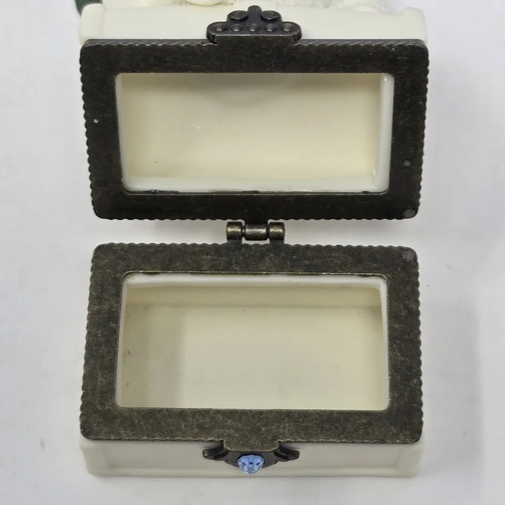VINTAGE DEPARTMENT 56 SNOWBABIES HINGE SMALL TRINKET BOX SET OF 3 COLLECTIBLE